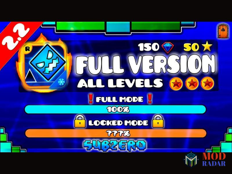 cac dac quyen dang cap tai phien ban hack geometry dash subzero Tải Geometry Dash Subzero Apk (MOD Full Version Unlock) v2.2.147 Các Đặc Quyền Đẳng Cấp Tại Phiên Bản Hack Geometry Dash Subzero
