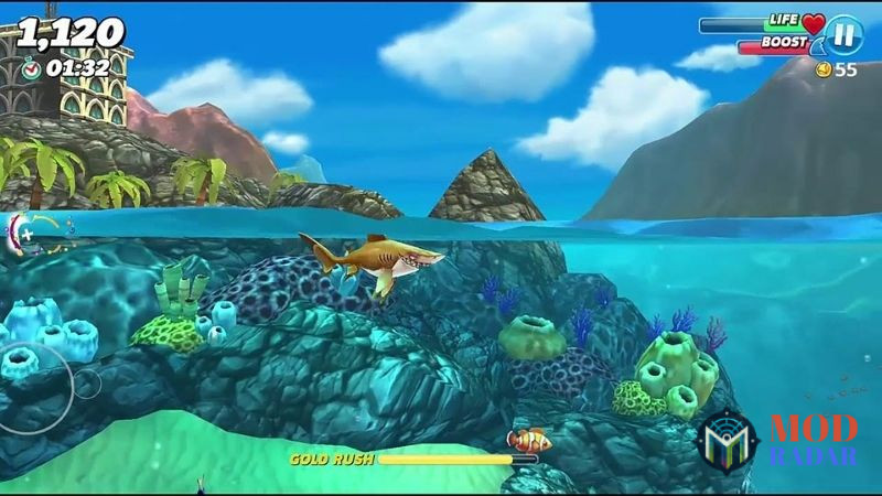 hungry shark world hack 3 Tải Hack Hungry Shark World (Full Tiền, Kim Cương) v7.6.6 Khám Phá Thế Giới Sinh Vật Biển Rộng Lớn Trong Hungry Shark World