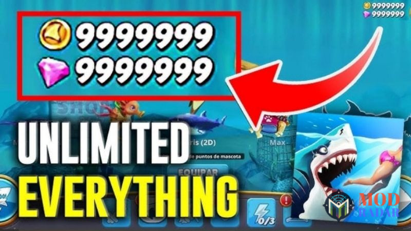 hungry shark world hack 4 Tải Hack Hungry Shark World (Full Tiền, Kim Cương) v7.6.6 Các Tính Năng Cao Cấp Tại Hungry Shark World MOD