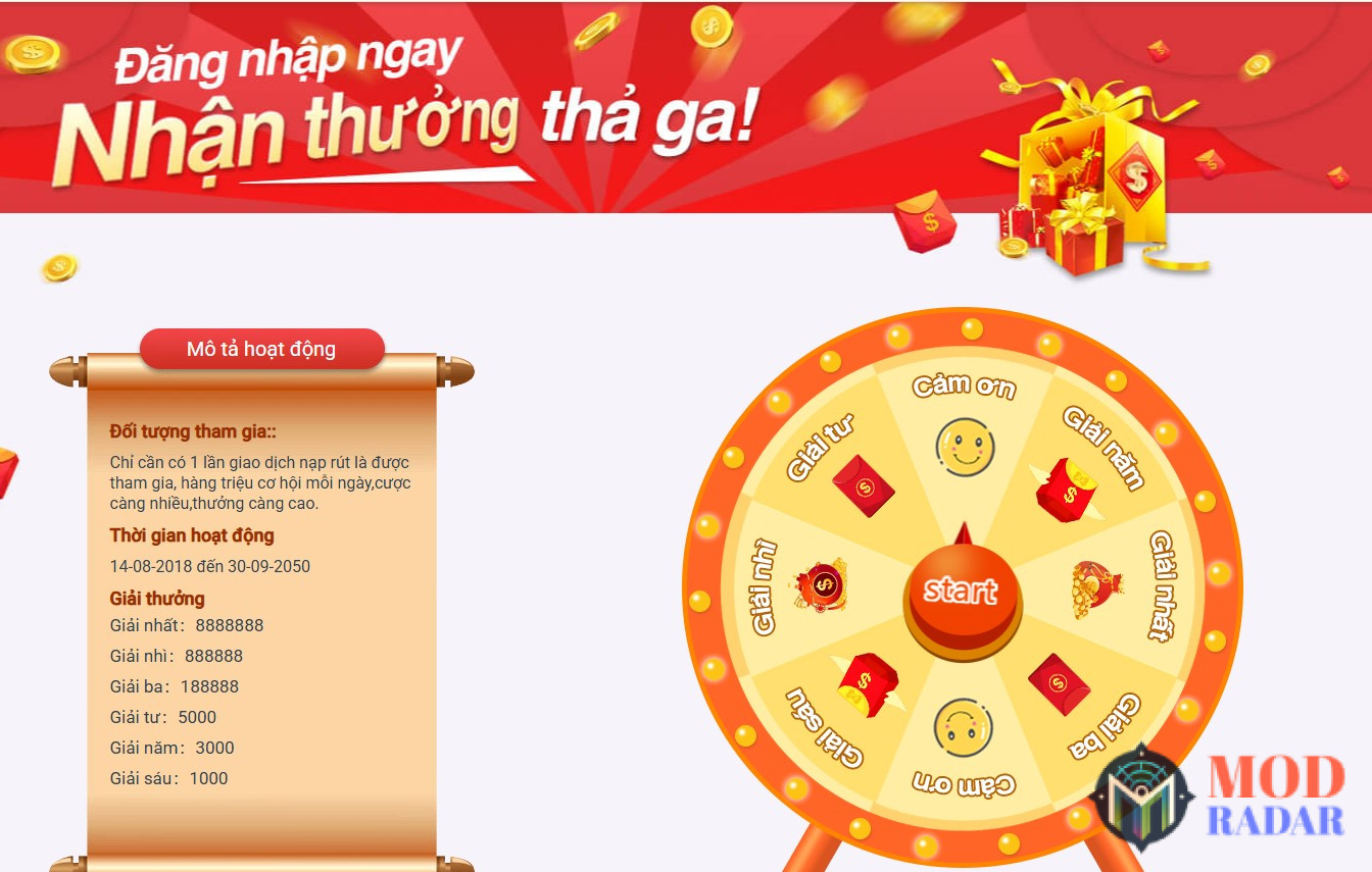 Đăng nhập mỗi ngày nhận quà liền tay
