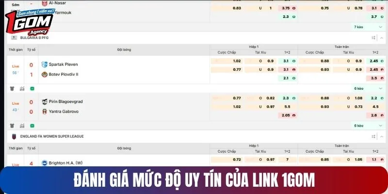 danh gia muc do uy tin cua link 1gom Link 1GOM - Nền Tảng Giải Trí Đem Lại Trải Nghiệm Thú Vị Đánh giá mức độ uy tín của website thể thao 1GOM