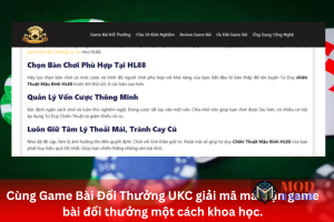 Cùng Game Bài Đổi Thưởng UKC giải mã ma trận game bài đổi thưởng một cách khoa học