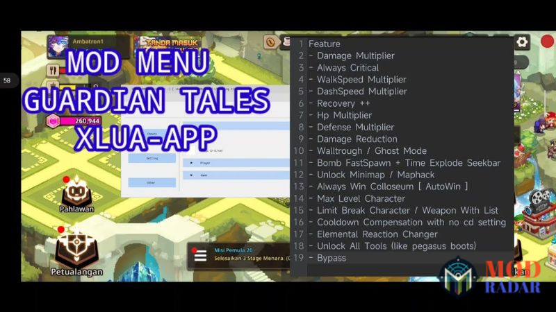 C&aacute;c T&iacute;nh Năng N&acirc;ng Cao Của Guardian Tales Mod APK