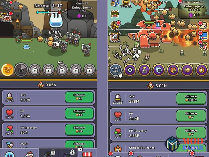 Chiến Đấu Theo Lượt Kết Hợp Kỹ Năng Trong Legend Of Slime MOD APK