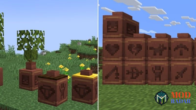 Minecraft 1.20.50 Chậu trang tr&iacute; đa năng &ndash; Nơi lưu trữ v&agrave; kể chuyện cổ đại&nbsp;