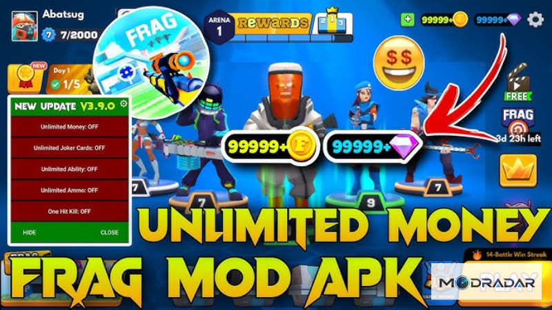 T&iacute;nh Năng FRAG Pro Shooter MOD APK